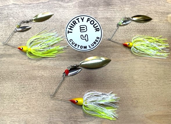 SPINNERBAIT- Chartreuse and White