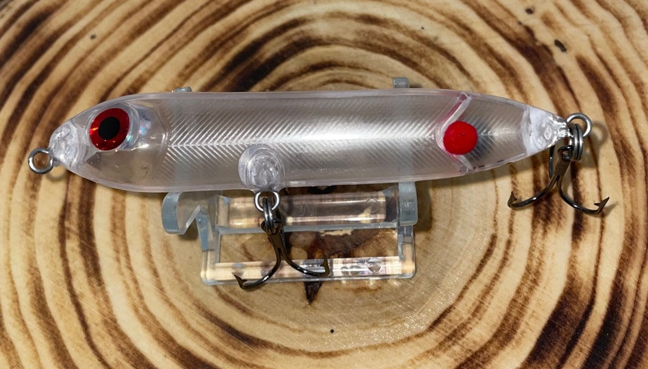 fish bones custom lures TOPWATER- Transparent Spook JR – 34 Custom Lures